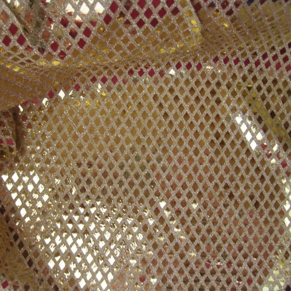 Paillettenstoff RAUTE gold-gold 110/93