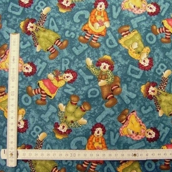 Patchworkstoff ABC Pals blau-multicolor
