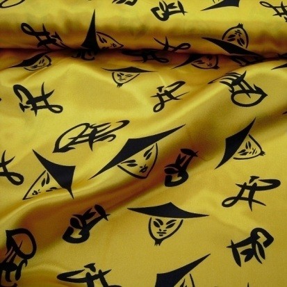 Satin CHINA gelb-schwarz