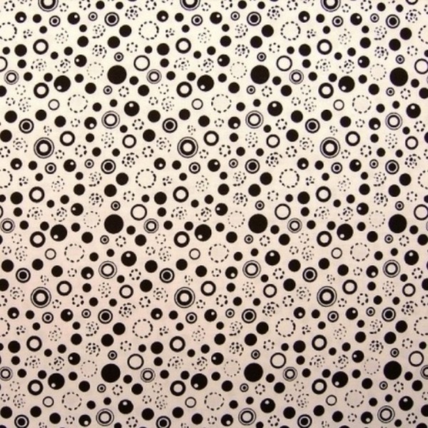 Patchworkstoff White and Black Punkte Kreise