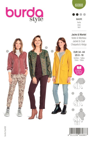 Burda Schnitt 6088 Jacke und Mantel