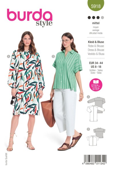 Burda Schnitt 5918 Kleid und Bluse