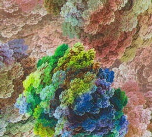 Blusenstoff Mousseline grün-multicolor