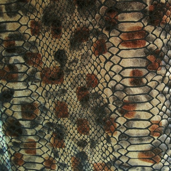 Stretchstoff PYTHON 2 schwarz-gold