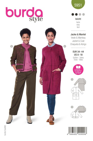 Burda Schnitt Jacke und Mantel 5951