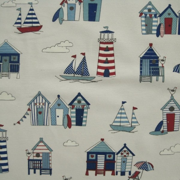 Dekostoff Maritim naturweiß-multicolor