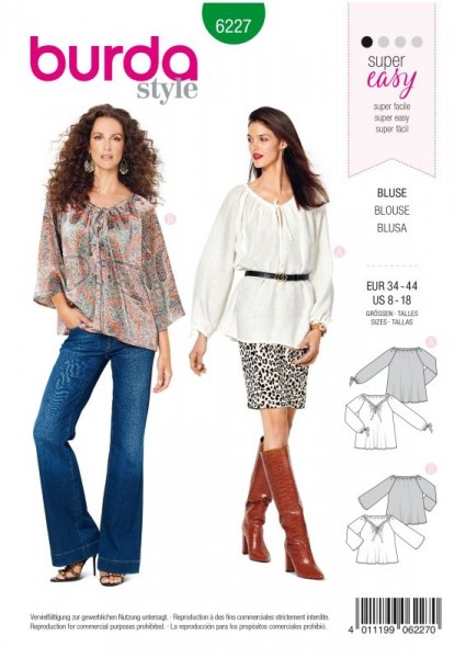 Burda Schnitt Bluse – Carmenbluse – Banddurchzug 6227