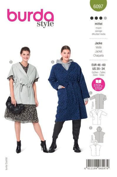 Burda Schnitt 6097 Jacke und Mantel