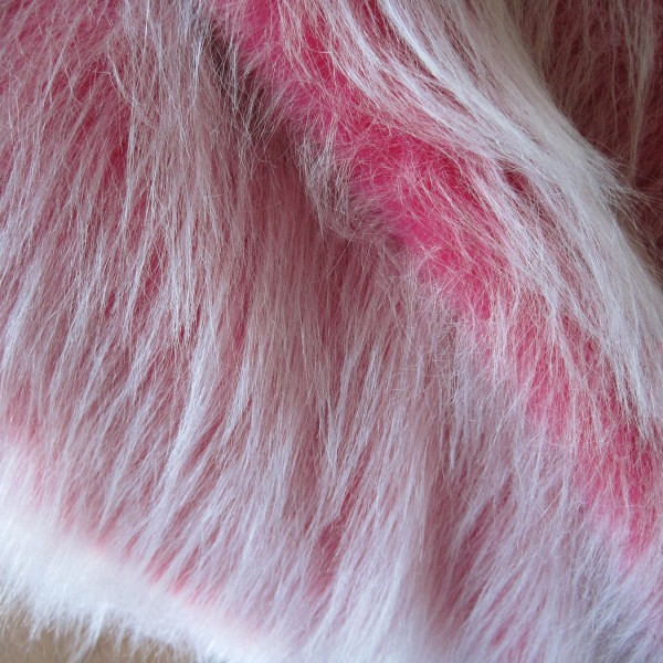 Langhaarplüsch RUDI pink-weiß