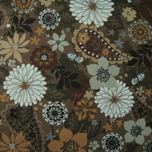 Patchworkstoff Honeyball Blumen braun Patchworkstoff Honeyball Blumen braun