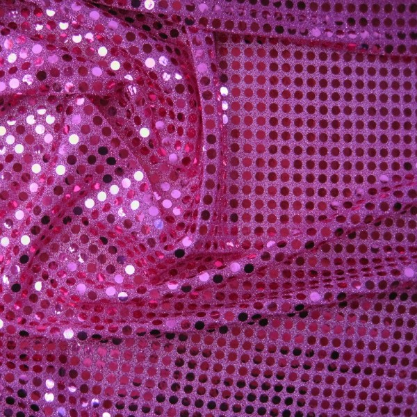 Paillettenstoff RUND 6 mm pink-pink 150/142