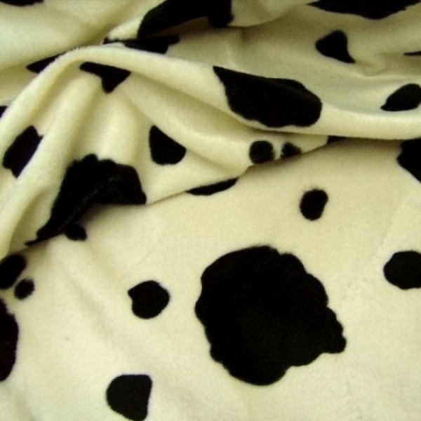 Kunstfell Fellimitat FANNY Kuh schwarz-creme