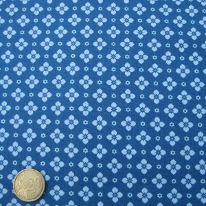 Baumwollstoff HILDE Popeline kleine Blumen petrol-graublau Baumwollstoff HILDE Popeline kleine Blumen petrol-graublau