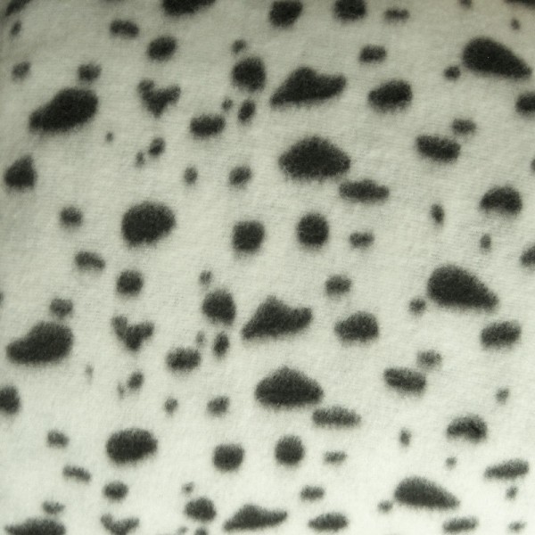 Antipilling Fleece ANIMAL Flecken rohweiß-schwarz