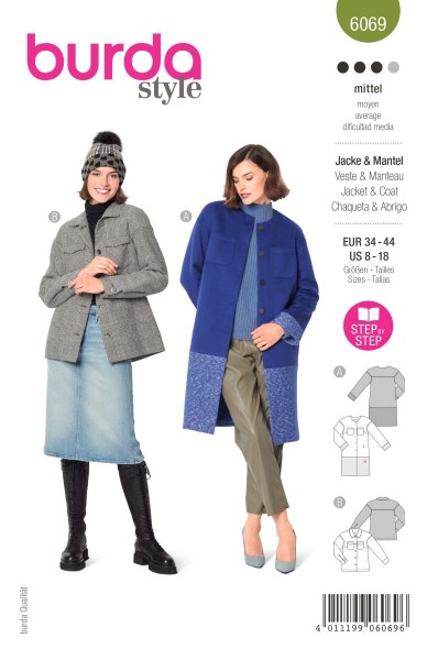 Burda Schnitt 6069 Jacke und Mantel