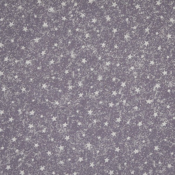 Baumwollstoff Sterne Silberstaub grau-silberfarbig