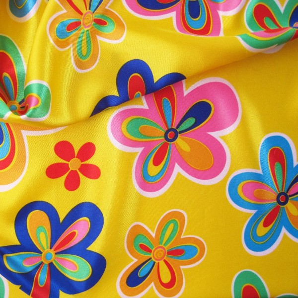 Satin HIPPIE gelb-multicolor