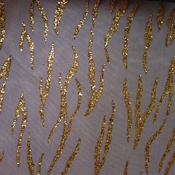 Feintüll METALLIC Streifen gold