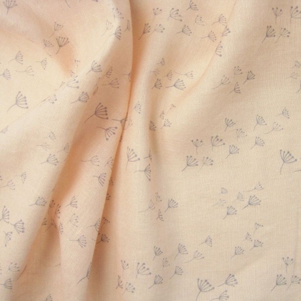 Leinenstoff apricot-grau